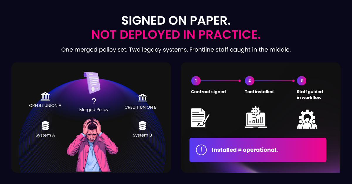 Signing contracts doesn't mean deploying them in credit union mergers and acquisitions